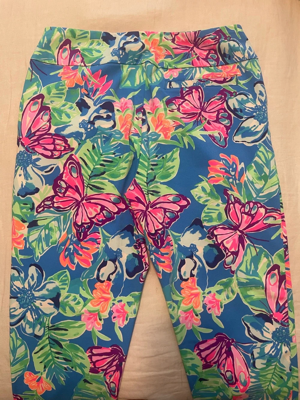 NWOT Lilly Pulitzer Corso Pant UPF 50+ Luxletic Butterfly Print Pundy Blue Sz 10 - Picture 4 of 8